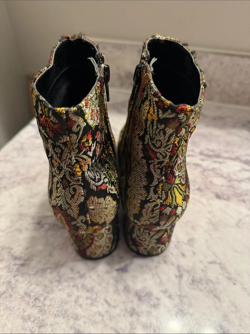Unisa Multicolor Brocade Ankle Boots size 6